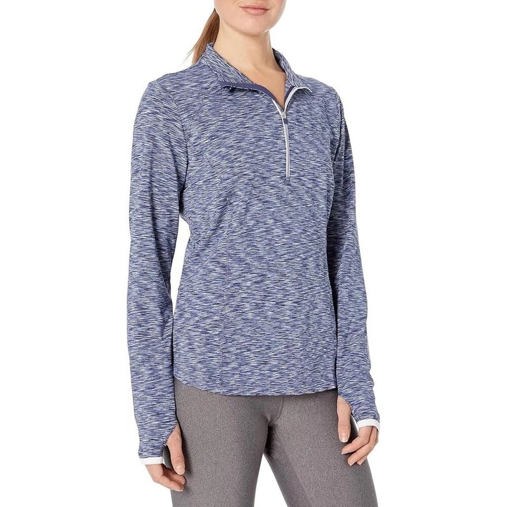 Zero Restriction Blue Shae 1/4 Zip Pullover Layering Top Blue Medium A006189